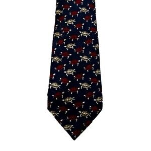 Vintage Nina Ricci Monsieur Silk Turtles Novelty Tie Navy Classic Paris 3.5x60